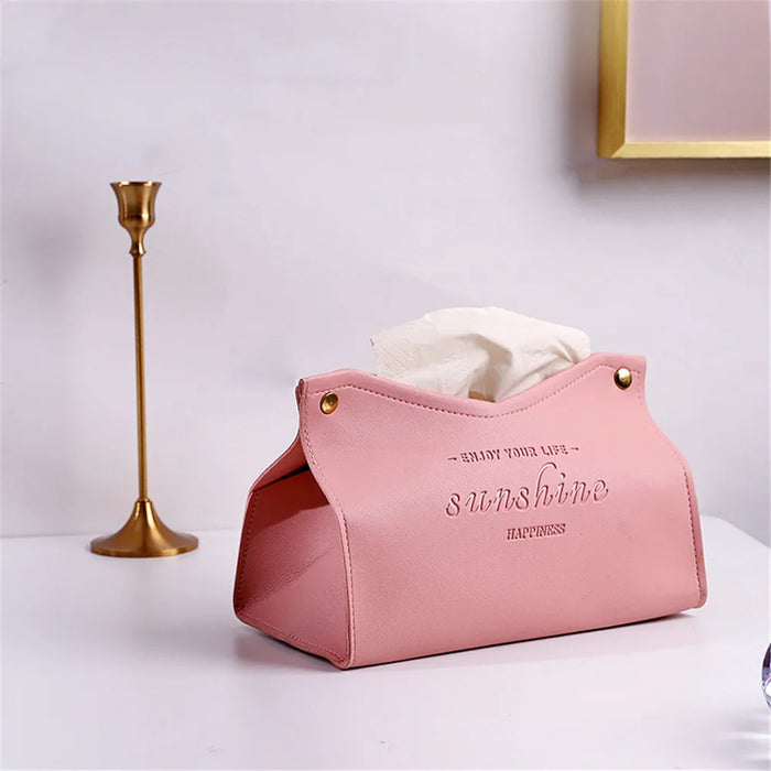 Foldable PU Leather Tissue Box