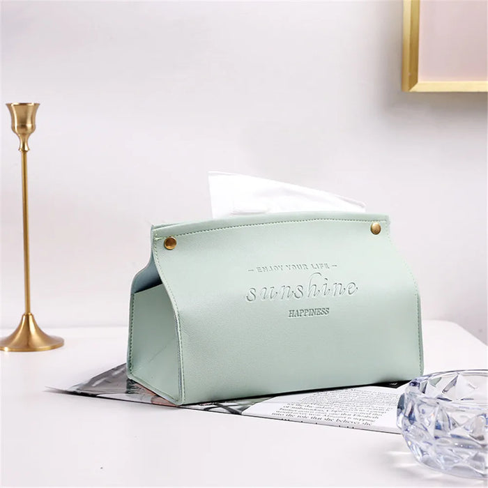 Foldable PU Leather Tissue Box