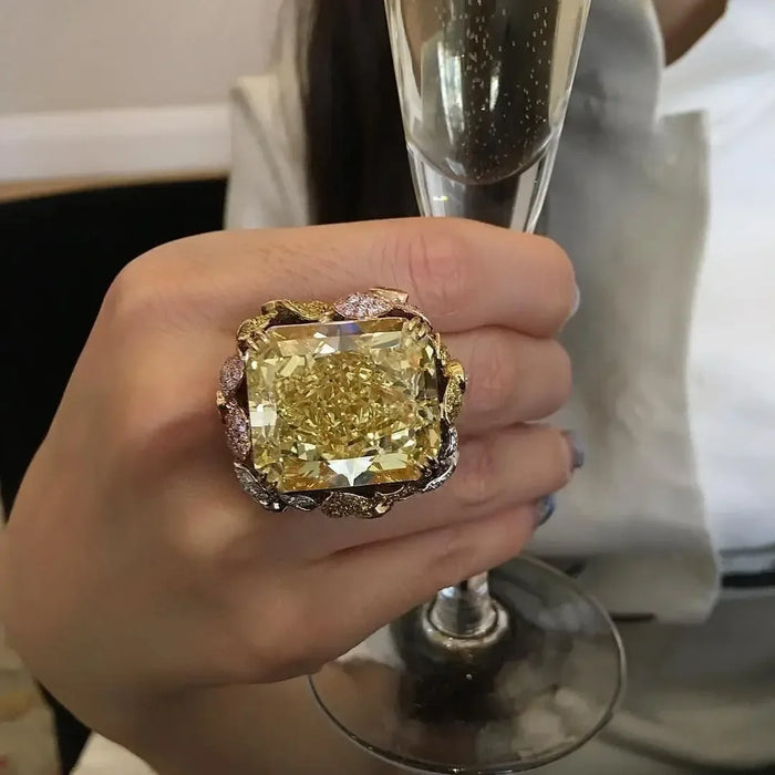925 Sterling Silver Citrine Gemstone Ring
