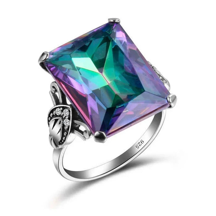 925 Sterling Silver Citrine Gemstone Ring